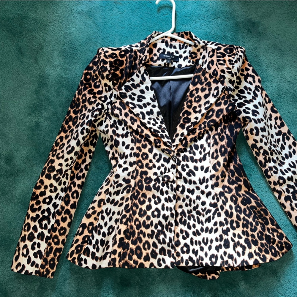 Beulah Leopard Print Blazer Small